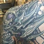 Tattoos - Biomech Back and Shoulder Tattoo - 114801